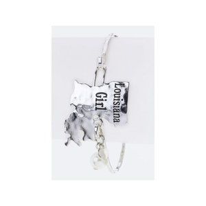 New Stylish Fashion Louisiana Girl State Map Hook Bracelet Jewelry - Silver